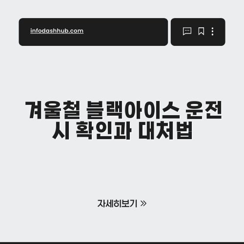 겨울철 블랙아이스 운전 시 확인과 대처법
