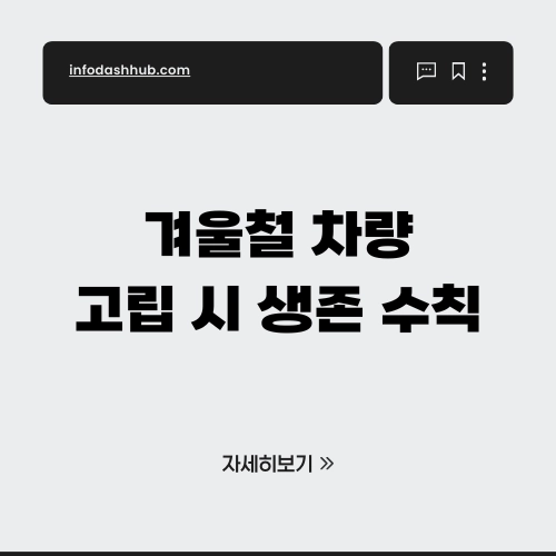 겨울철 차량 고립 시 생존 수칙